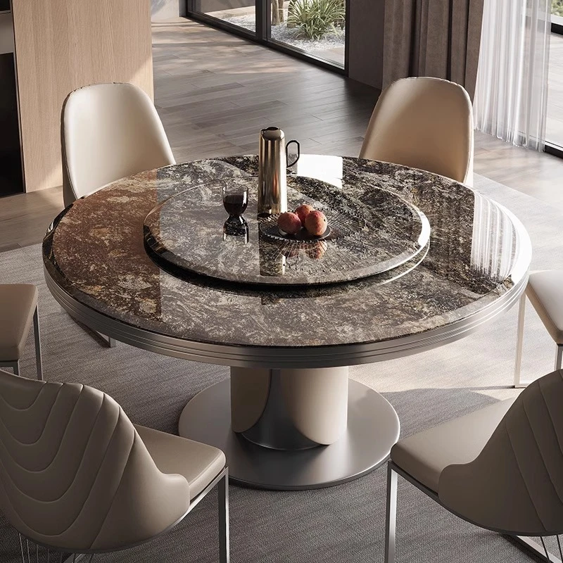 Genasi/戈纳斯行运 大理石餐桌轻奢简约饭桌圆形