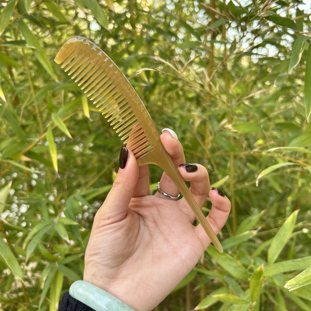 苒昱 精品水牛角挑发梳 扎辫子 家用时尚挑梳 19公分左右