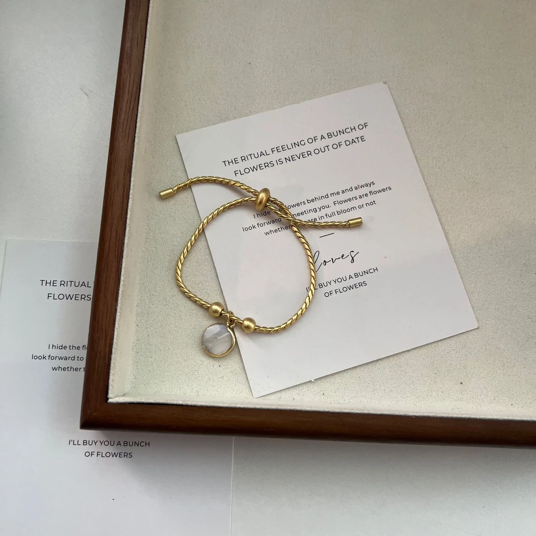 铜合金手链 AIER-港风复古可调节时尚气质高级感手链小众百搭ins