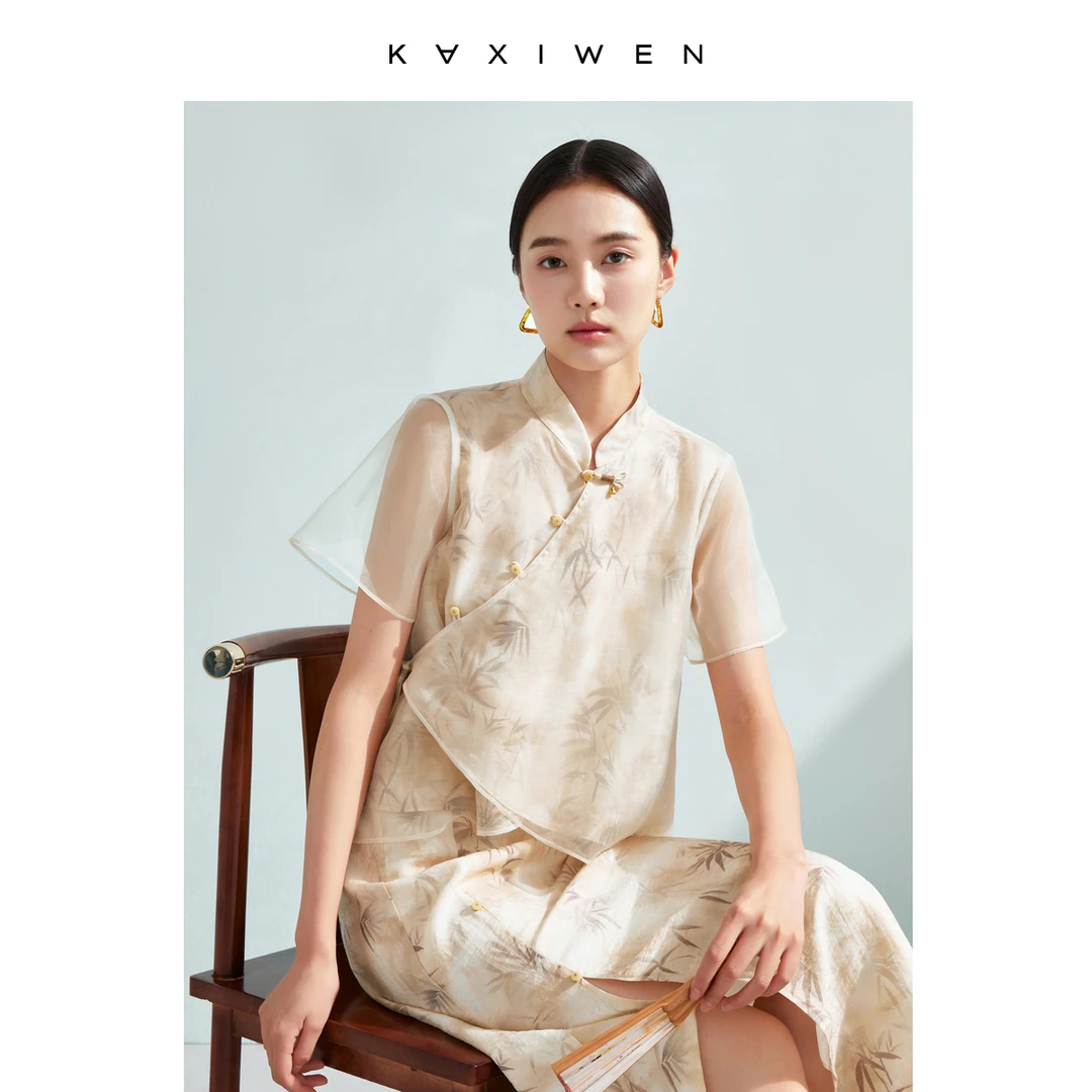 【佧茜文】时尚气质套装夏季新款高级感国风印花两件套女D03CHN6620