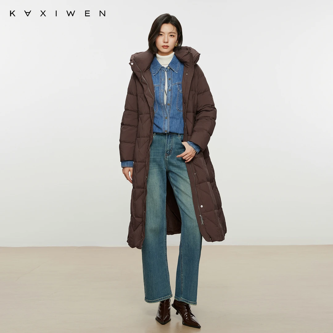 【爆款直降】通勤简约羽绒服宽松A版翻领系带加厚外套女X10BYS8699