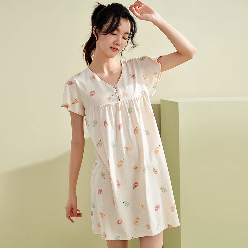 【新疆棉】顶瓜瓜纯棉全棉100棉睡裙纯彩棉吊带女印花透气夏季