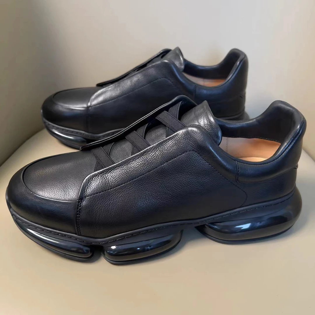 秋冬新款广州轻奢手工男鞋单鞋百搭休闲一脚蹬气垫底2088