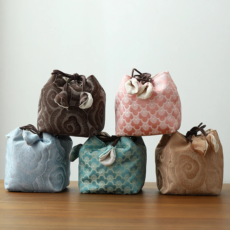 单杯套收纳袋主人杯袋子便携旅行茶具小号快客杯泡茶杯建盏杯布包