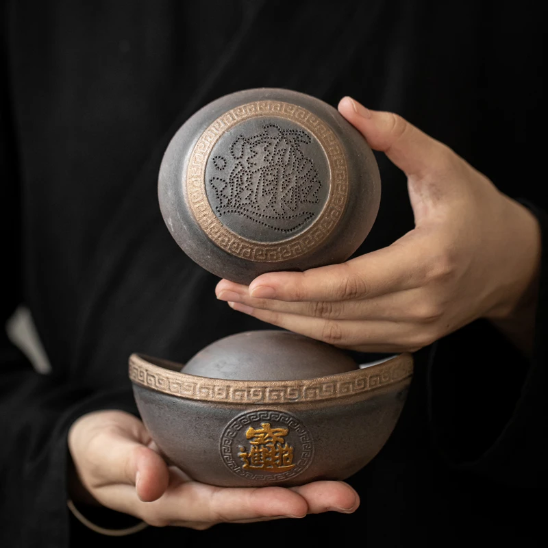 粗陶元宝茶漏茶滤创意茶叶过滤器新型陶瓷一体泡茶神器茶水分离器