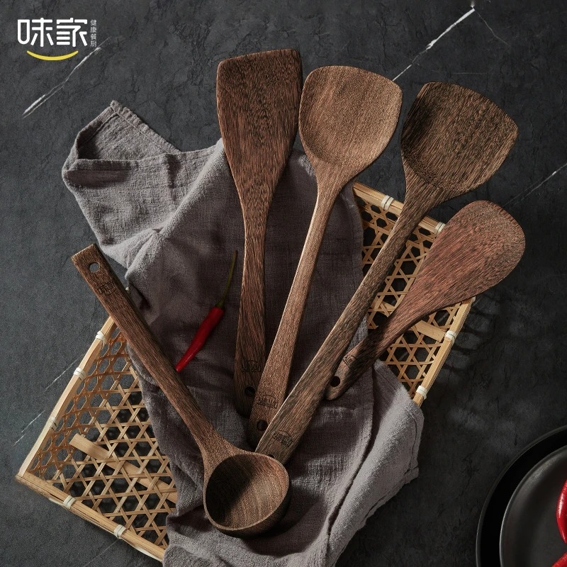 味家鸡翅木锅铲不粘锅炒菜专用木煎铲耐高温长柄汤勺饭铲拼色锅铲