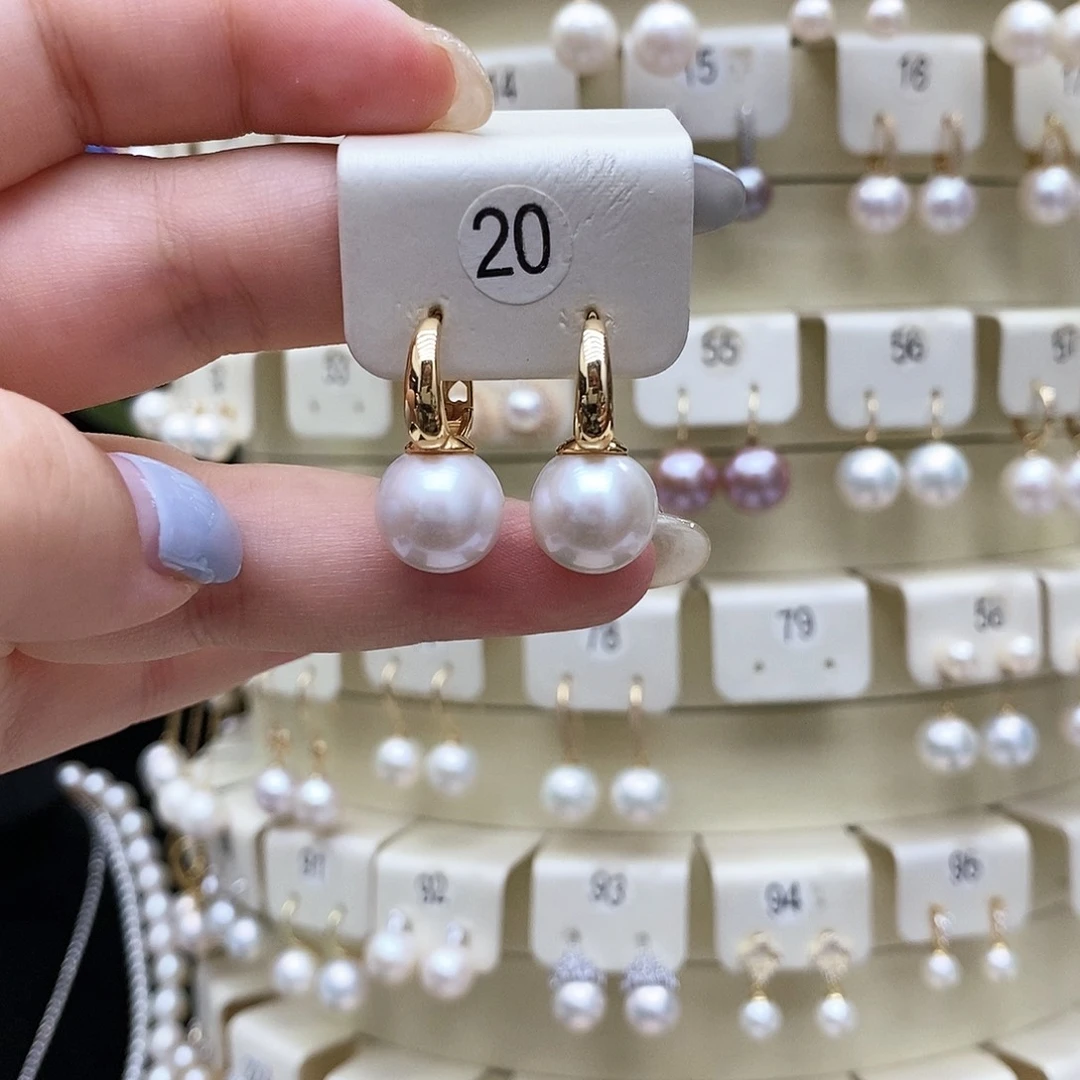 淡水珍珠耳饰银S925镶嵌