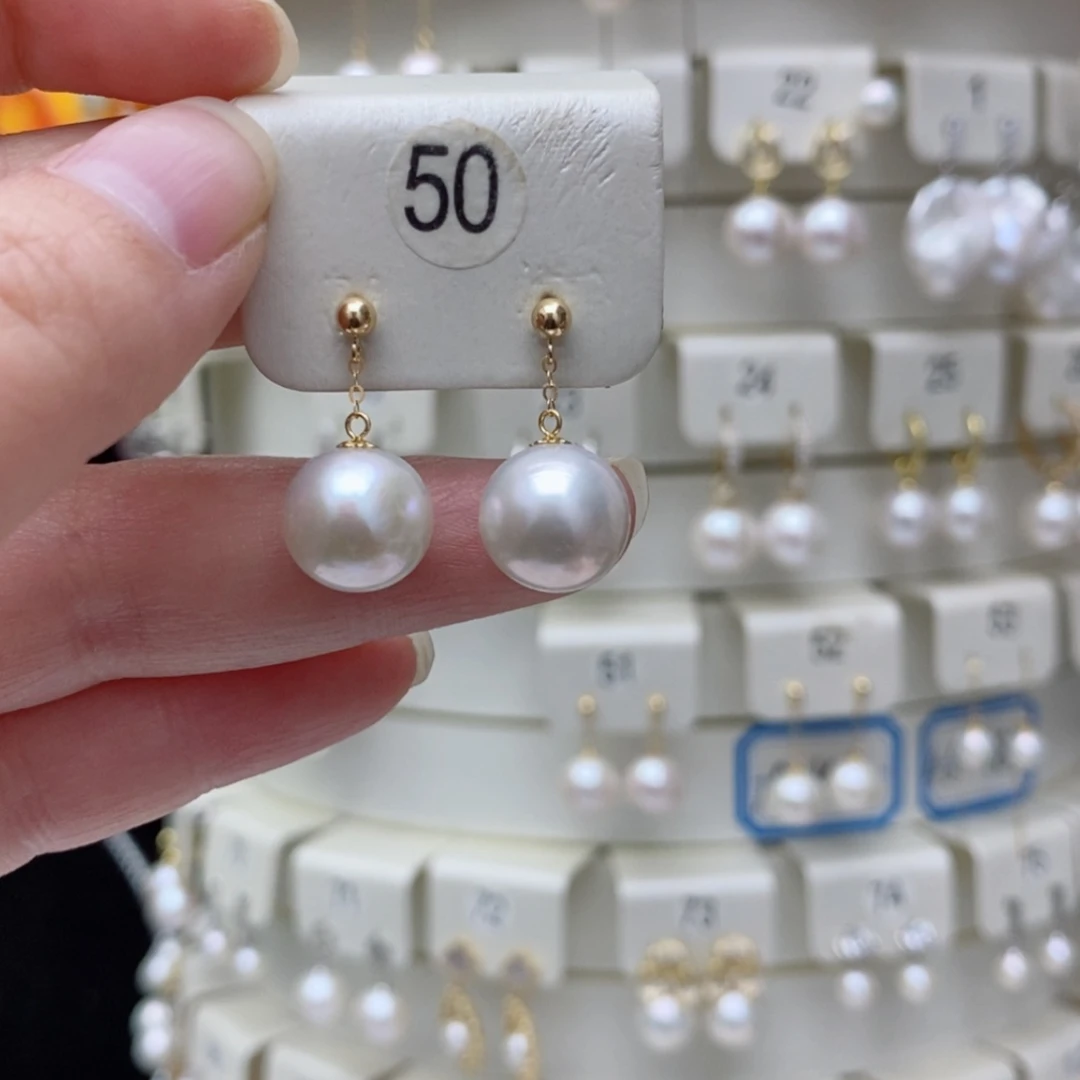 【闪购商品】淡水珍珠耳饰18K金镶嵌