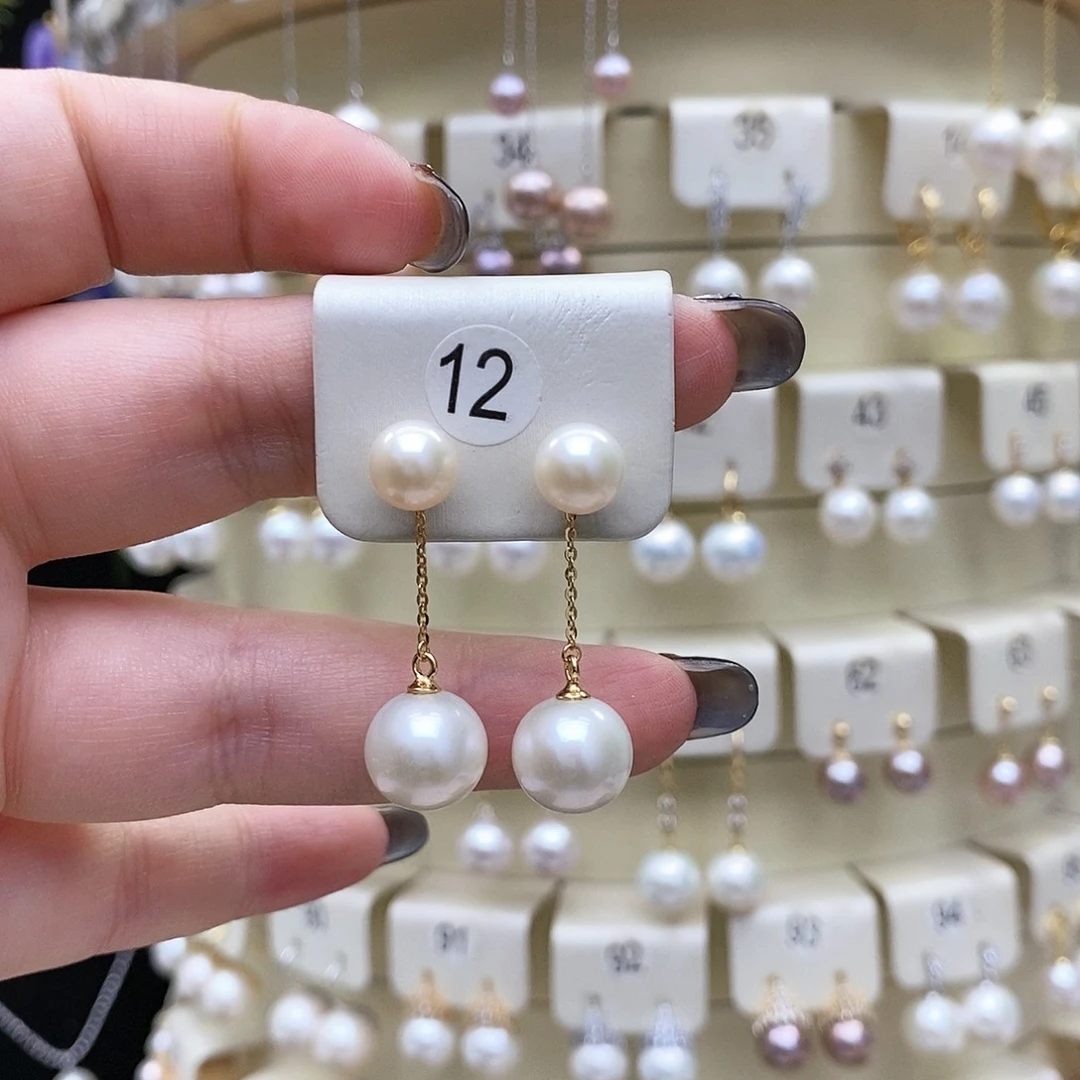 淡水珍珠耳饰银S925镶嵌