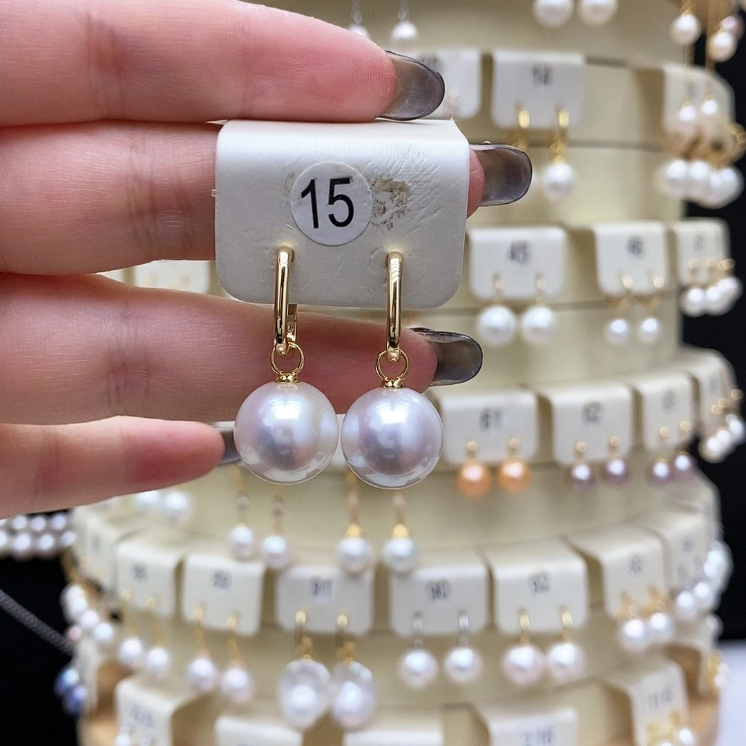 淡水珍珠耳饰银S925镶嵌