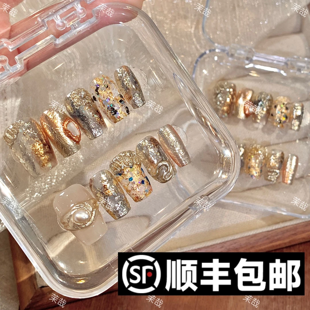 茉哉高定【水彩手绘/敦煌飞天】纯手工定制美甲穿戴甲F0062m