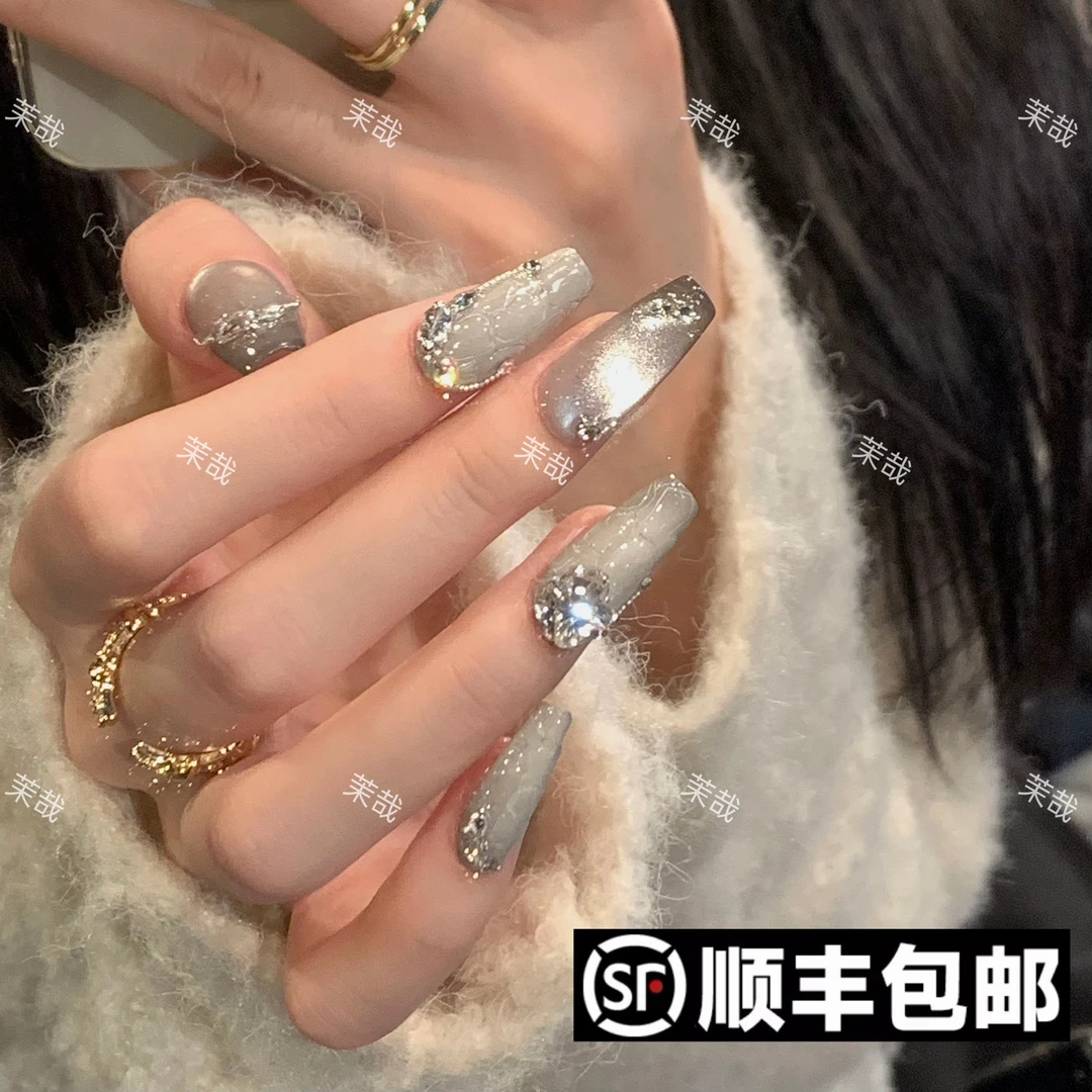 茉哉【无疆】纯手工定制美甲可拆卸穿戴甲A3285m