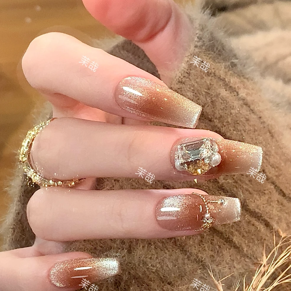 茉哉【夜东京】纯手工定制美甲可拆卸穿戴甲A3331m