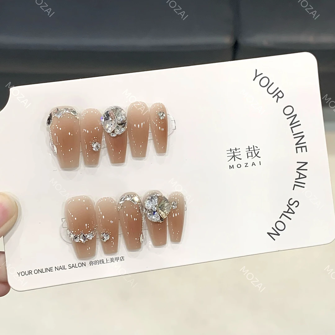 茉哉Oat高定【施家全华/鎏金琥珀】纯手工定制美甲拆卸穿戴甲A3134