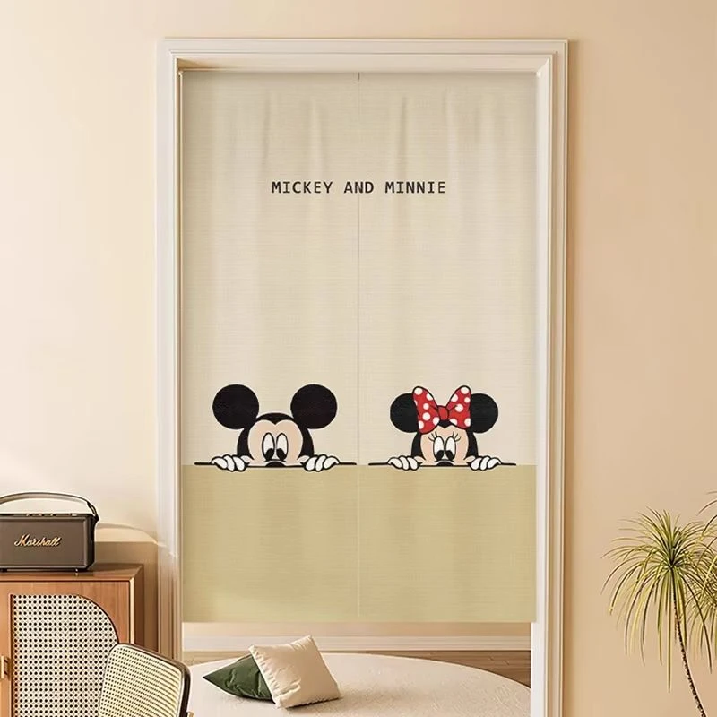 新款网红米奇卡通米老鼠门帘遮挡布家用免打孔卧室隐私遮丑隔断帘