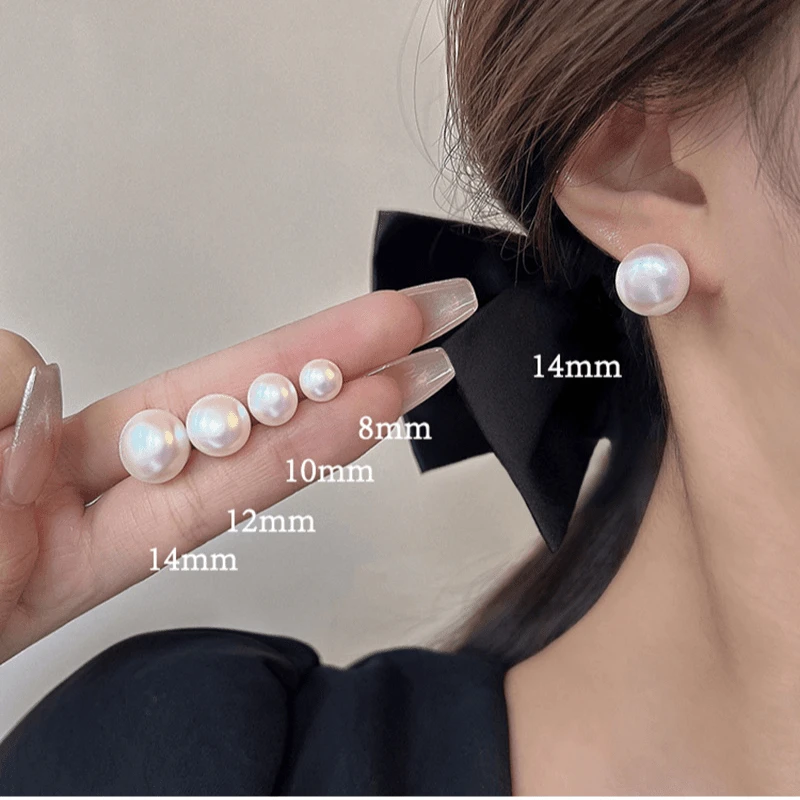 合金仿珍珠耳饰 樱花粉珍珠耳钉轻奢小众简约高级感耳环银针耳饰