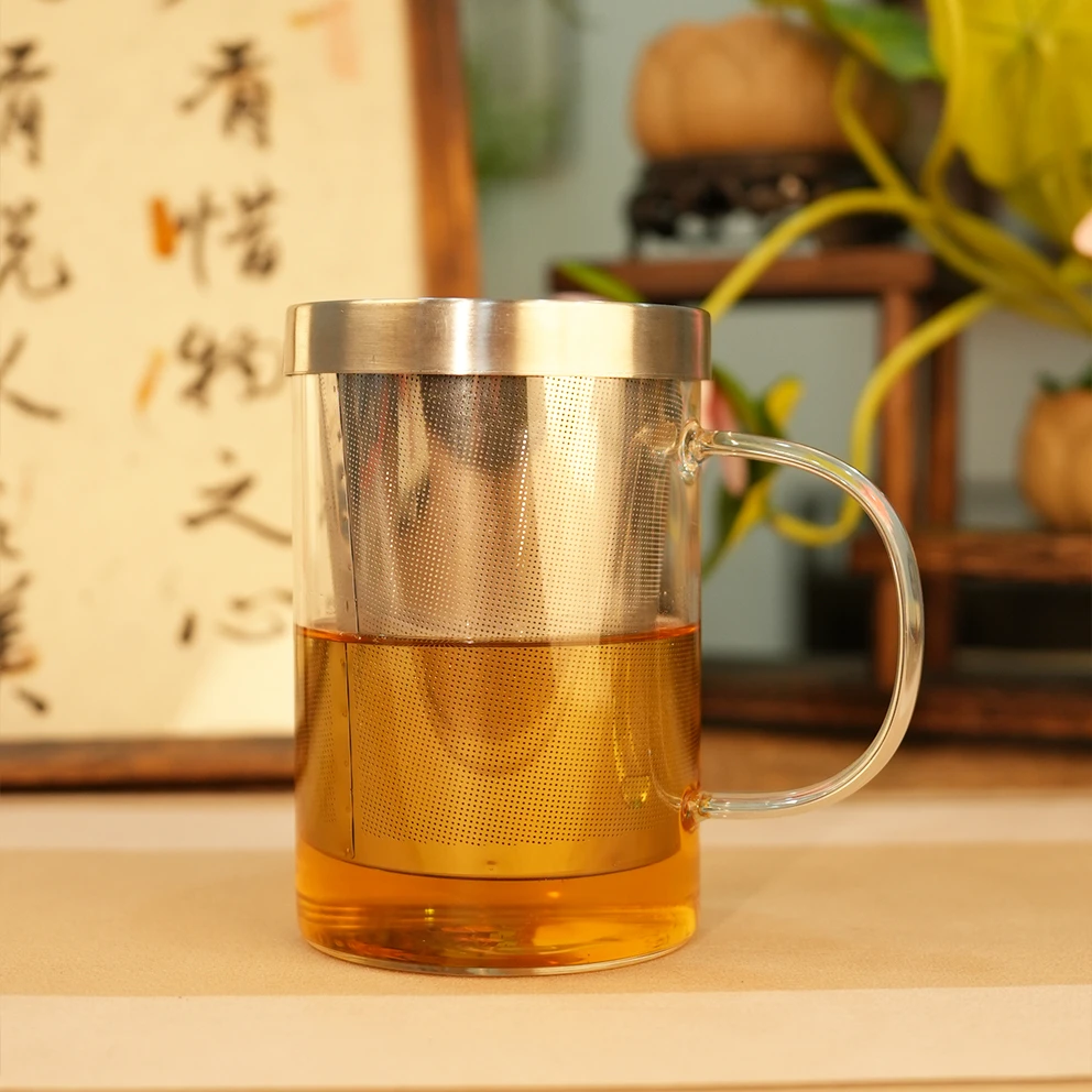 【儒韵】高硼硅耐热玻璃杯茶杯三件套三合一泡家用茶杯茶水分离茶漏