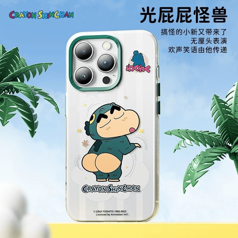 ROCK蜡笔小新适用苹果15ProMax手机壳磁吸磁吸新款卡通防摔保护套