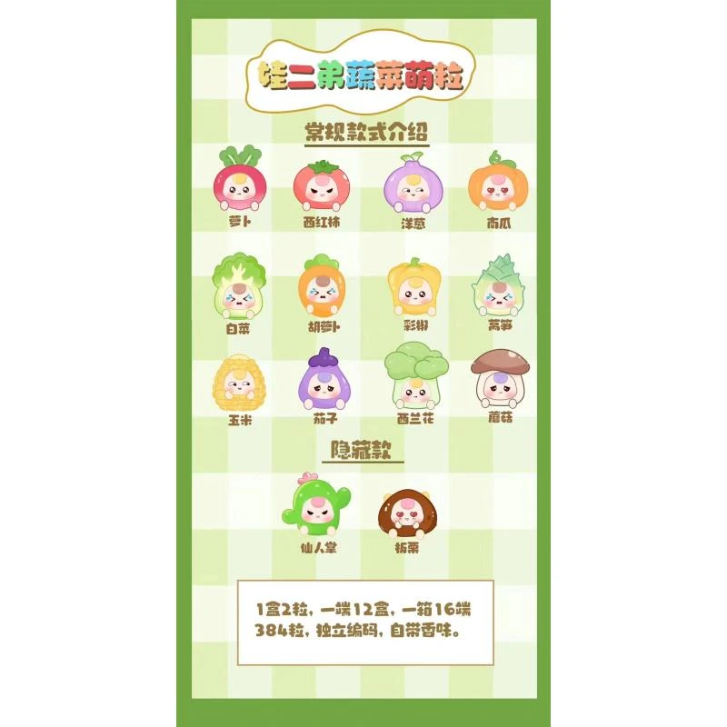 【拆盒】娃二弟蔬菜萌粒-只只潮玩摆件盲盒