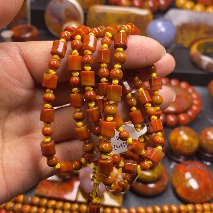 玛瑙/玉髓战国红项链未镶嵌战国红项链