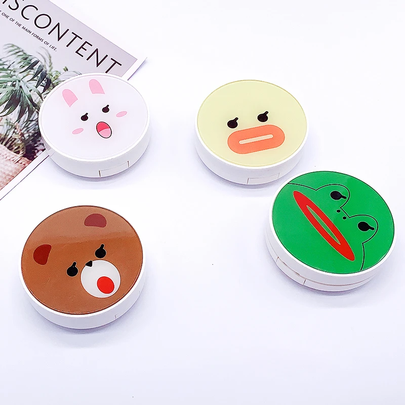 eyekan美瞳隐形眼镜盒迷你卡通可爱双联伴侣盒包邮便携镜子护理