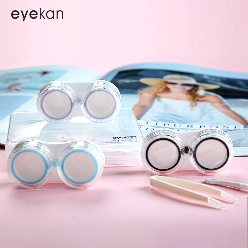凯达eyekan透明6宫格隐形眼镜盒3副装双联盒美瞳盒多联盒便携简约