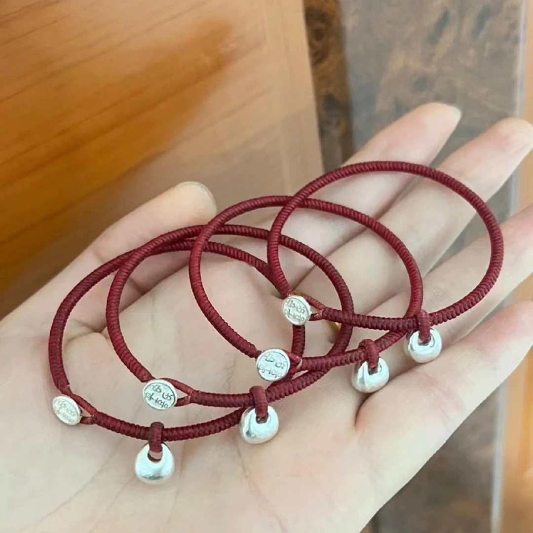 足银手链 s999足银纯银坨坨手绳成人宝宝款寓意平平安安万事顺利