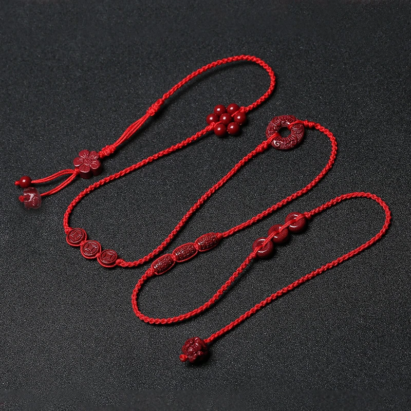 高含量红绳腰链 男女款本命年虎眼腰链 红绳精致手编腰链