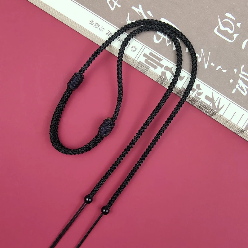 天珠绳子横穿粗藏式三眼吊坠挂绳配饰专用锁骨项链编织绳纯手工