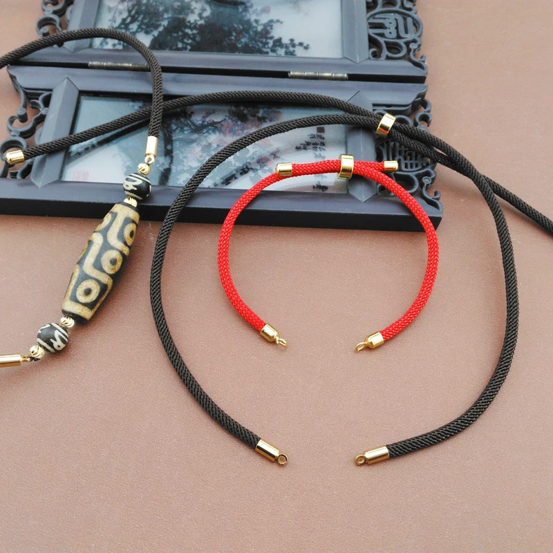 高档天珠专用挂绳4mm粗 DIY项链手链横穿天珠绳子饰品吊坠编织绳