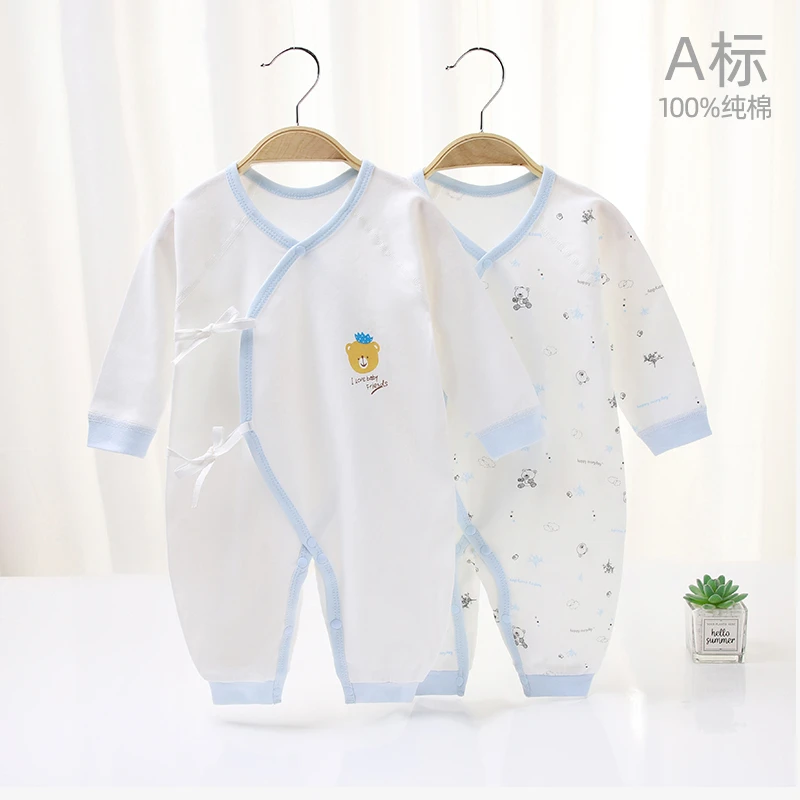 婴儿连体衣春夏季纯棉哈衣爬服睡衣和尚服新生儿衣服初生宝宝秋装