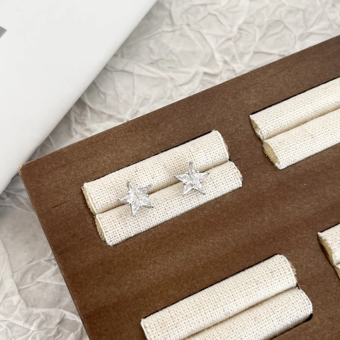 925银合成锆石耳饰 小众韩ins时尚百搭气质简约 雪花星星锆石耳钉