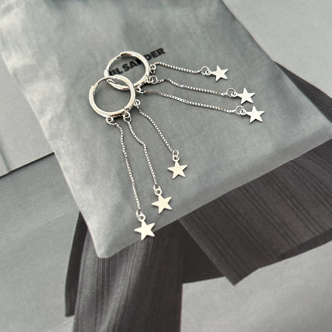 925银耳饰 韩国ins风时尚百搭气质简约 星星流苏耳扣