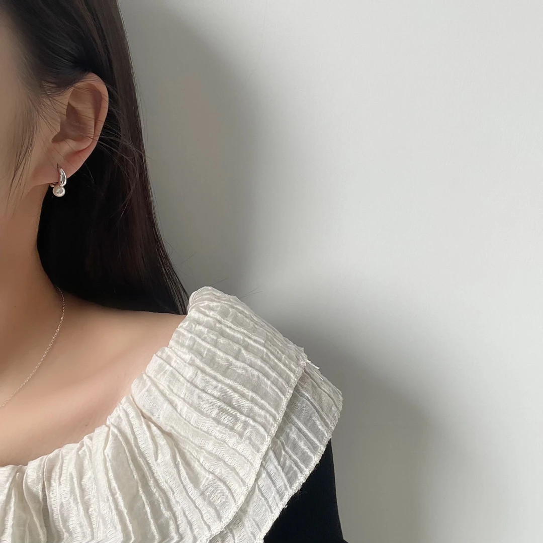 925银仿珍珠耳饰 韩ins风时尚百搭简约 镂空爱心水滴珠珠耳扣气质