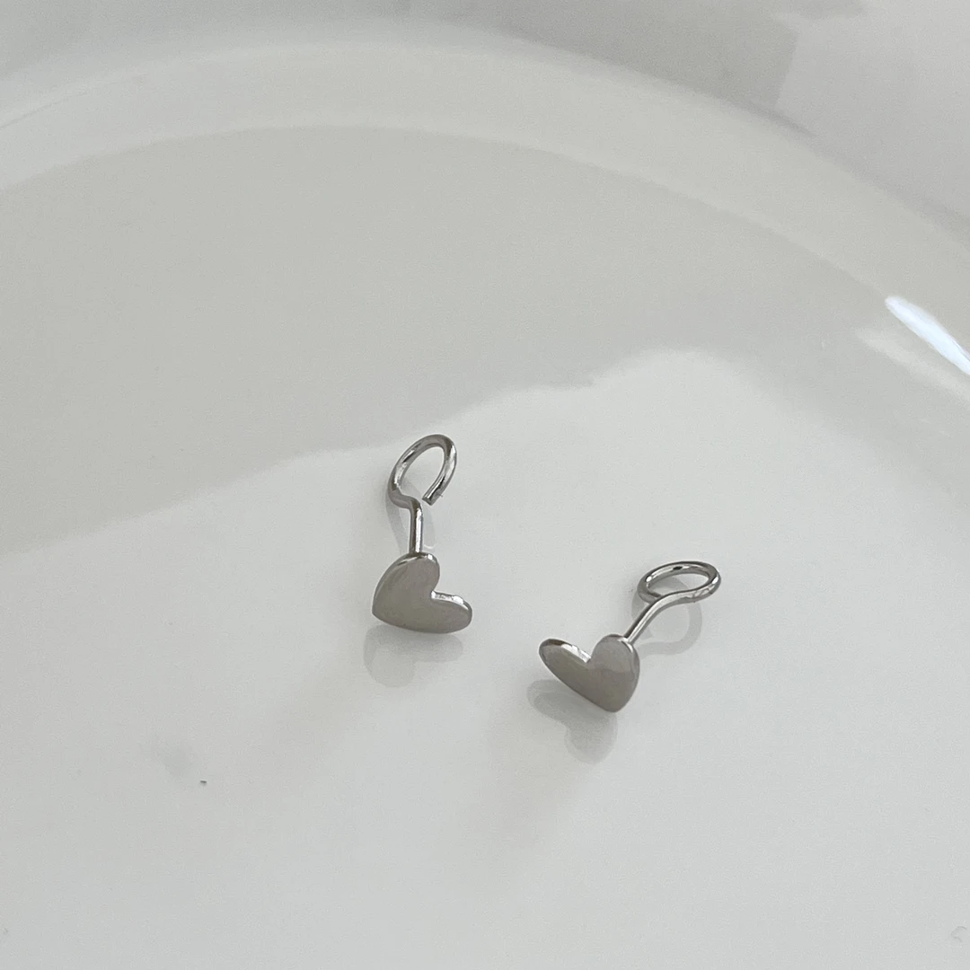 足银耳饰 韩ins风时尚百搭气质简约  弯钩爱心耳钉轻奢小众个性