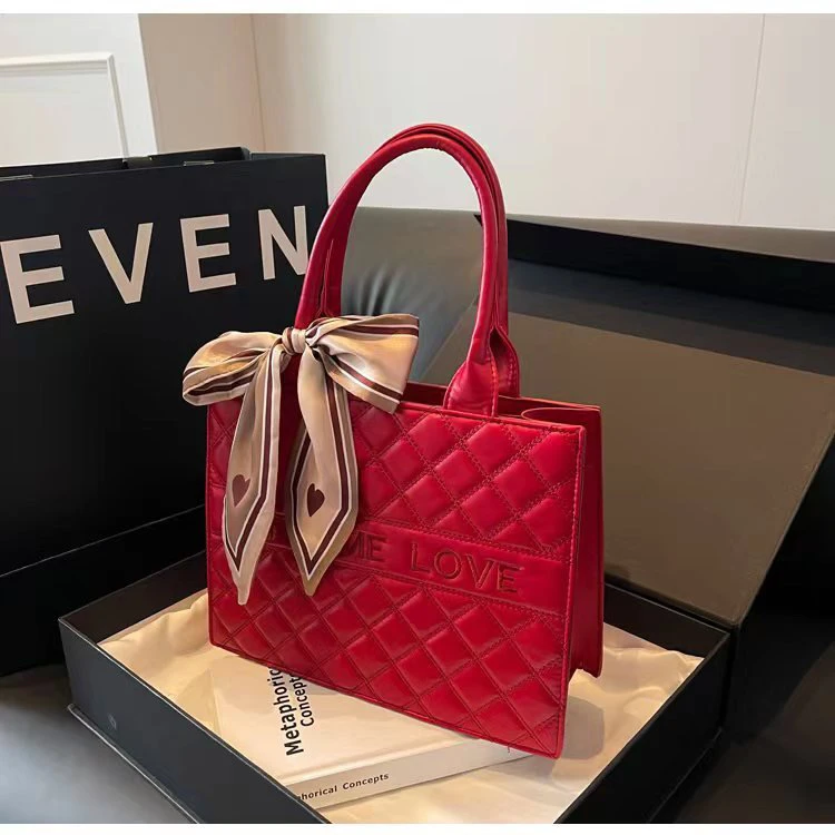 婚包女新娘包小香风红色包包结婚用轻奢洋气感大容量手提托特包