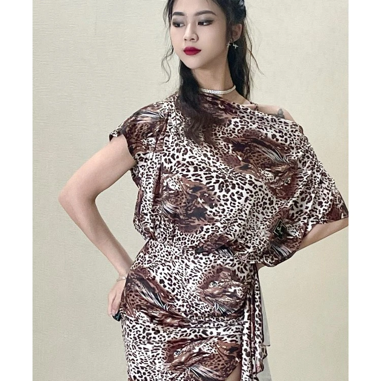 HR国标舞服 新款 拉丁训练服专业练习裙新款豹子头气质时尚夏季