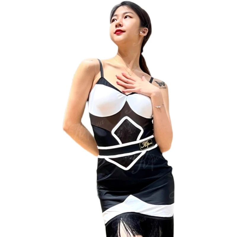 新款瀚仁国标舞服新款拉丁舞服拉丁训练服专业练习裙套装