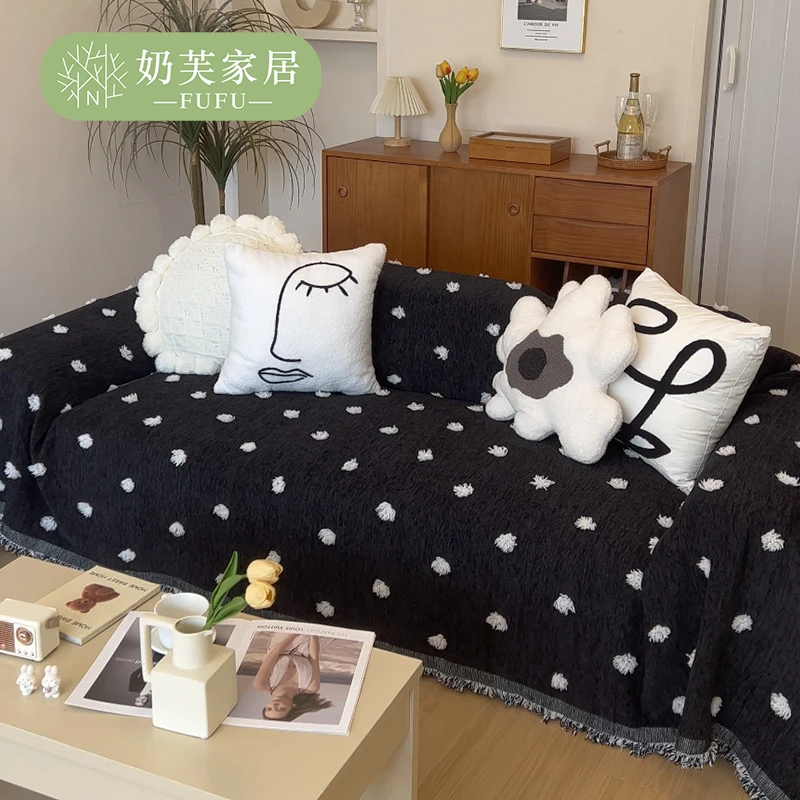 ins风沙发盖布巾卡通猫咪盖巾防猫抓沙发套罩全包万能垫子全盖毯