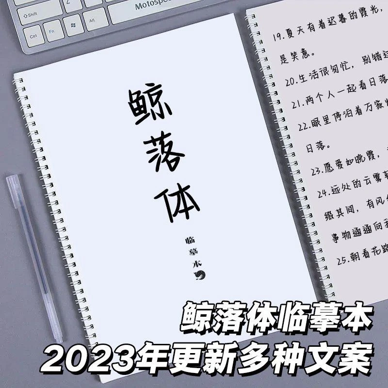 鲸落体字帖女生字体漂亮文案大全经典语录学生硬笔临摹练字帖