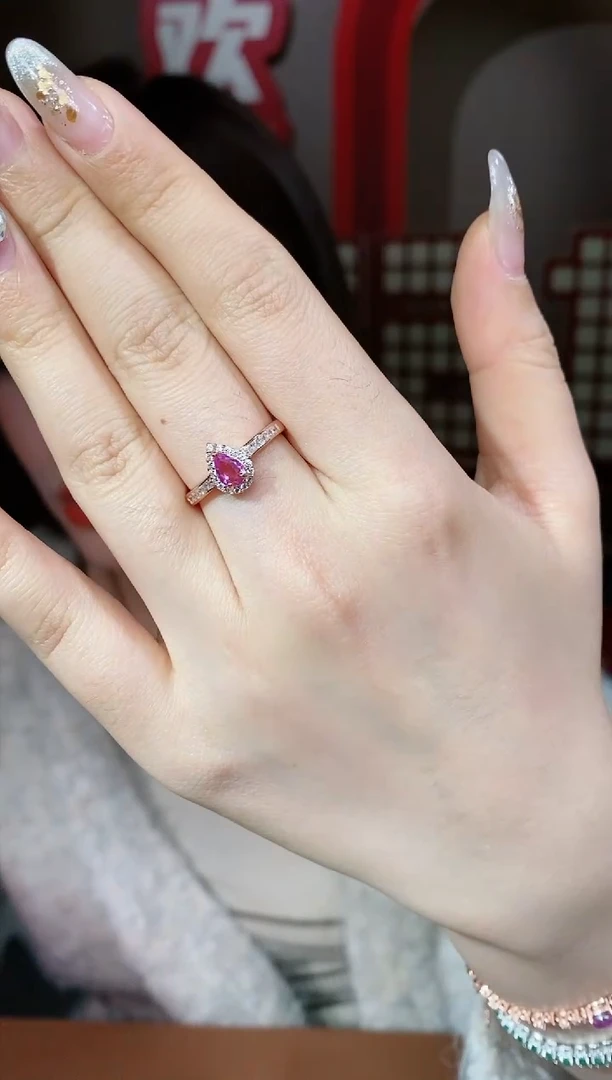 【闪购商品】彩色蓝宝石戒指银S925镶嵌@@P2843