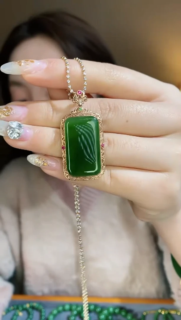 【闪购商品】和田玉吊坠不含链18K金镶嵌@@P3488