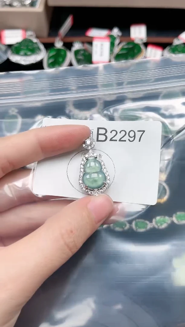 【闪购商品】翡翠颈饰未镶嵌赠皮绳2297