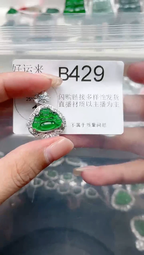 【闪购商品】翡翠颈饰未镶嵌赠皮绳429