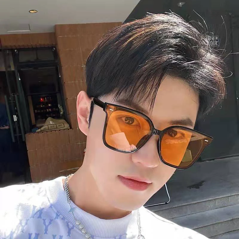 GM潮牌茶色墨镜街拍显瘦韩版ins明星同款防紫外线男士开车太阳镜