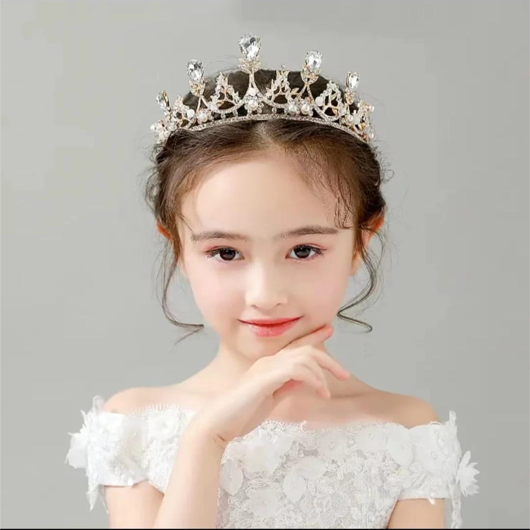 儿童皇冠头饰公主小女孩王冠演出发饰生日走秀发箍宴会小朋友学生