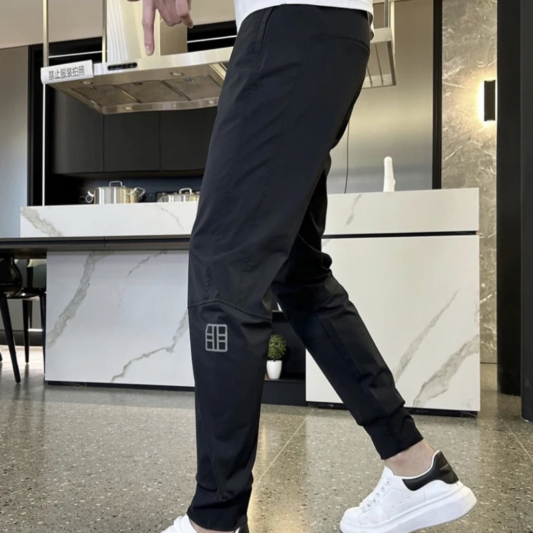 1810男款春夏牛奶丝冰丝裤透气百搭时尚休闲卫裤遮肉束脚裤