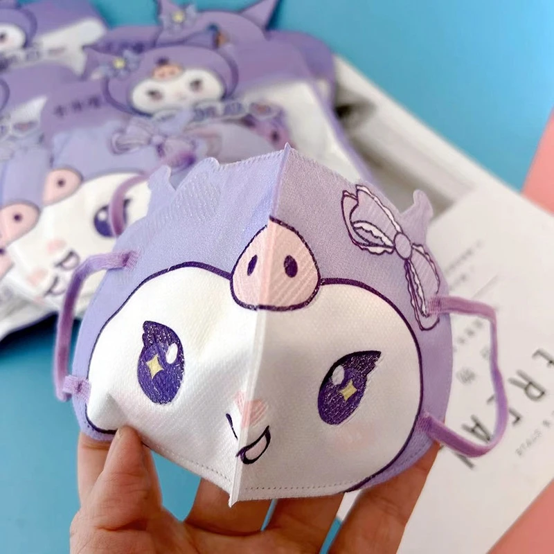 4D立体库洛米草莓熊儿童口罩可爱卡通印花3-12岁独立包装透气亲肤