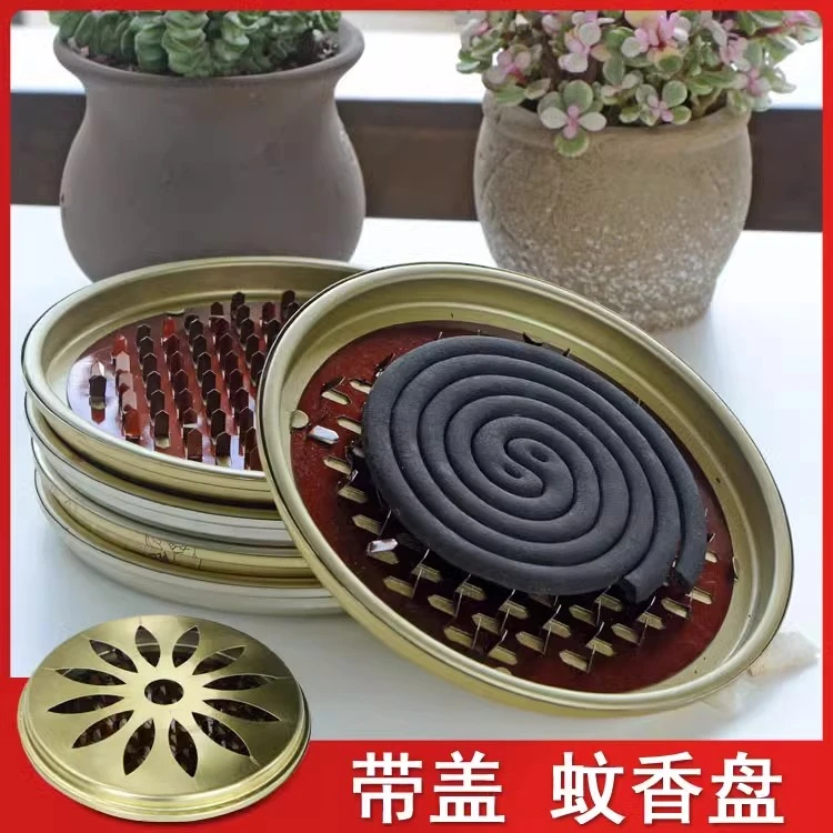 家用驱蚊灭蝇托盘支架卫生间蚊盘1个加大加厚不锈钢蚊香架蚊香盘