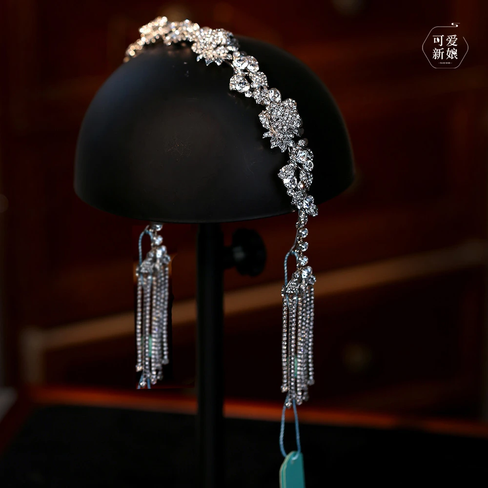 合金婚庆饰品 韩式超闪流苏发箍轻奢高级婚纱礼服百搭配饰17277